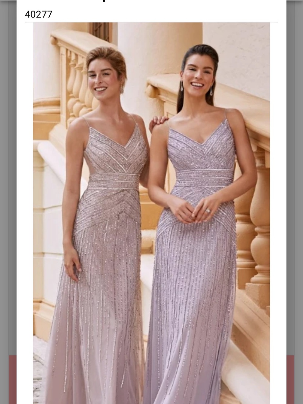 Adrianna Papell Beaded spaghetti strap gown